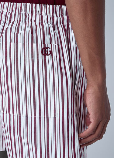 Striped Logo Motif Shorts Gucci Striped Logo Motif Shorts White guc0161023