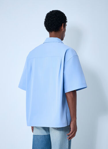 Logo Embroidery Camp Collar Shirt Gucci Logo Embroidery Camp Collar Shirt Light Blue guc0161033