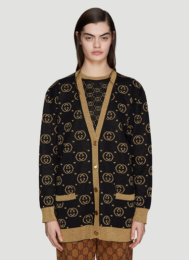 GG print Lurex Cardigan Gucci GG print Lurex Cardigan Black guc0235066