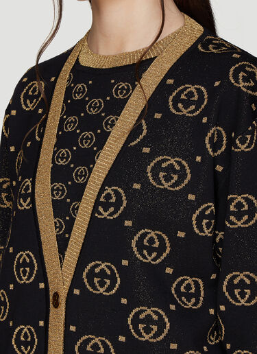 GG print Lurex Cardigan Gucci GG print Lurex Cardigan Black guc0235066