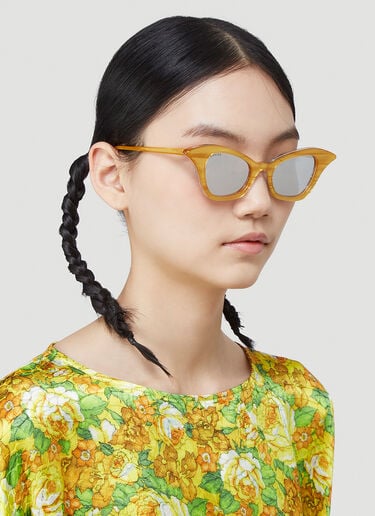 Cat-Eye Mirrored Sunglasses Gucci Cat-Eye Mirrored Sunglasses Yellow guc0239122
