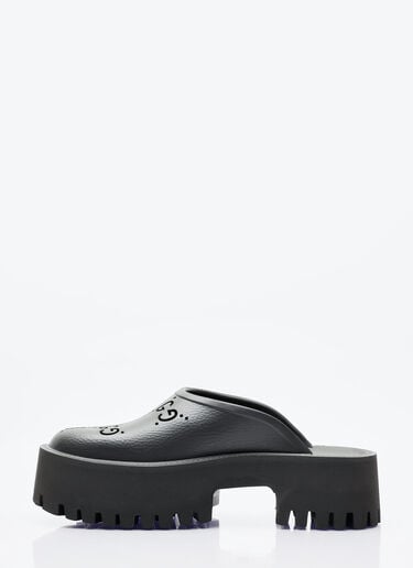 Perforated G Platform Mules Gucci Perforated G Platform Mules Black guc0245092