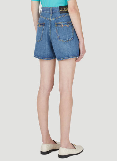 Horsebit Denim Shorts Gucci Horsebit Denim Shorts Blue guc0247009