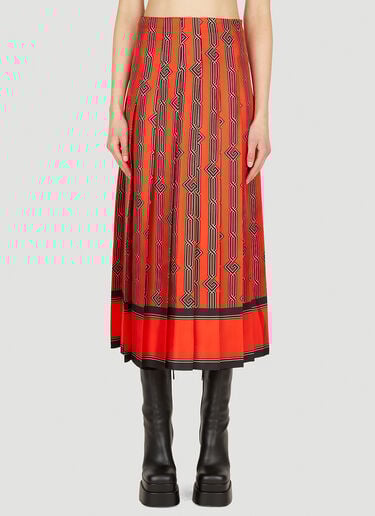 G Chain Pleated Skirt Gucci G Chain Pleated Skirt Red guc0251070
