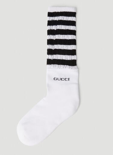 스트라이프 로고 양말 Gucci 스트라이프 로고 양말 화이트 guc0252036