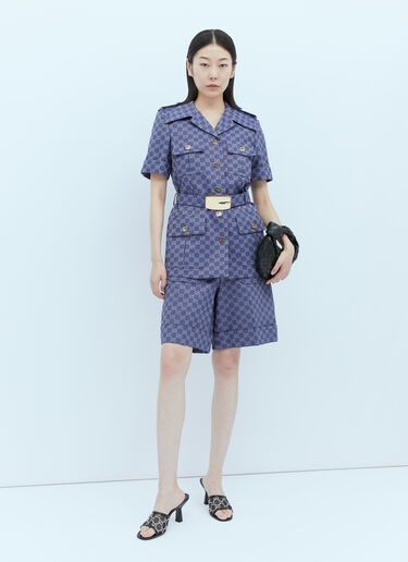 인터로킹 GG 캔버스 쇼츠 Gucci 인터로킹 GG 캔버스 쇼츠 블루 guc0253062