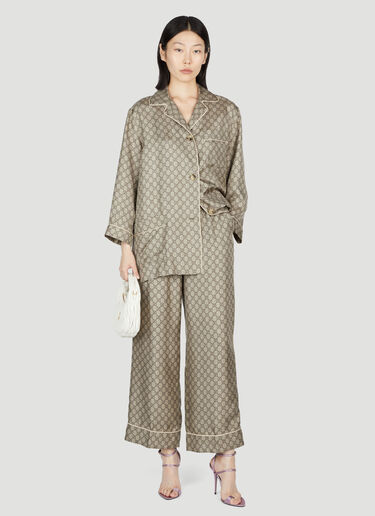 Gucci GG Supreme 真丝衬衫 卡其色 guc0253078