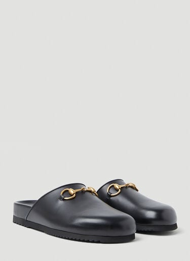 Horsebit Leather Slippers Gucci Horsebit Leather Slippers Black guc0253102