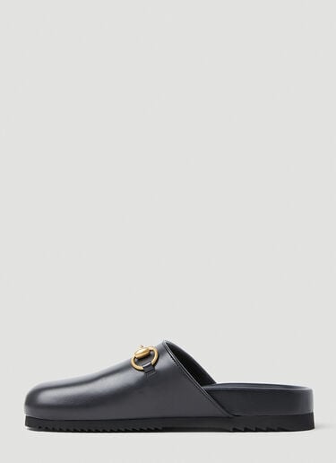 Horsebit Leather Slippers Gucci Horsebit Leather Slippers Black guc0253102