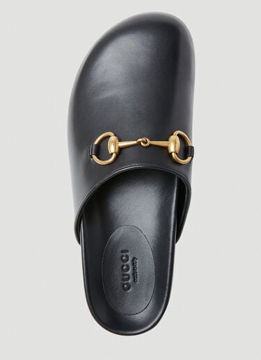 Horsebit Leather Slippers Gucci Horsebit Leather Slippers Black guc0253102
