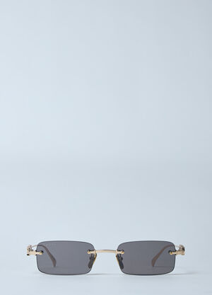 Gucci レクタングルフレームサングラス  ゴールド gus0259072