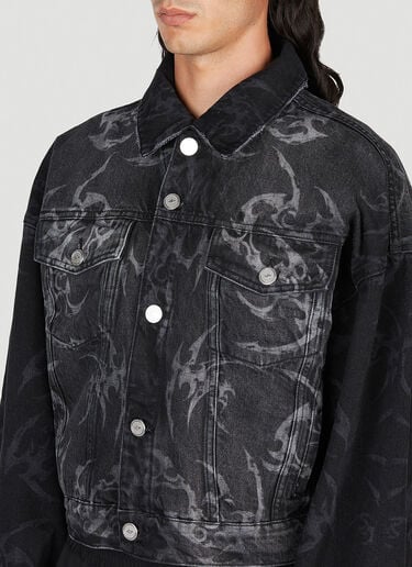 Laser Tribal Denim Jacket Han Kjøbenhavn Laser Tribal Denim Jacket Black han0153008