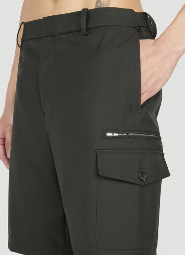 Helmut Lang 와이드 레그 쇼츠 다크 그린 hlm0152007