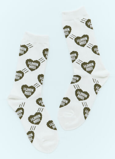 Heart Logo Jacquard Socks Human Made Heart Logo Jacquard Socks White hmd0154018