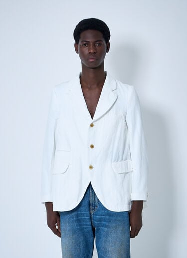 Double-Breasted Blazer Comme Des Garçons Homme Plus Double-Breasted Blazer White hpl0152010