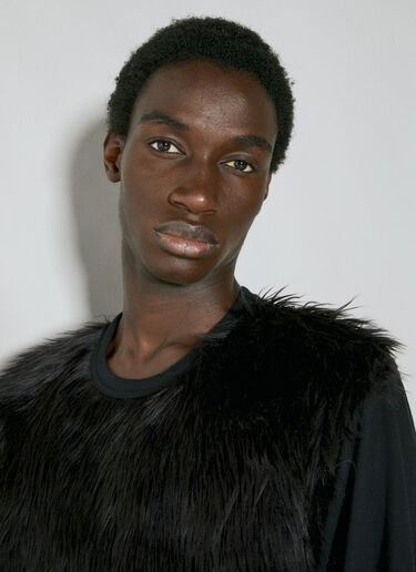 인조 모피 티셔츠 Comme des Garçons Homme Plus 인조 모피 티셔츠 블랙 hpl0154004