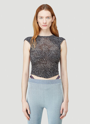 Isa Boulder Scan Crochet Top Black isa0244005