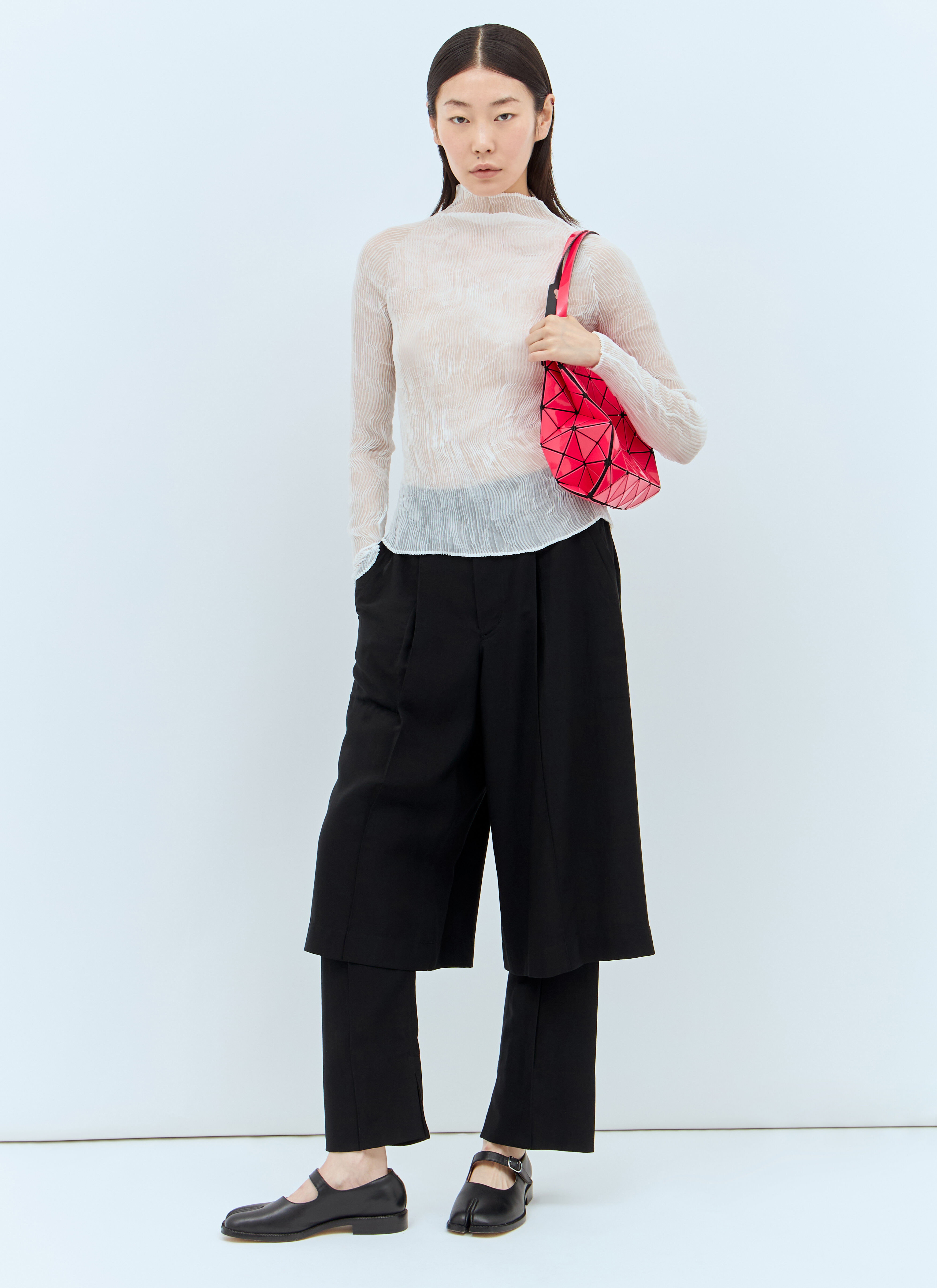 Issey Miyake Women's' Chiffon Twist Long-Sleeve Top in White