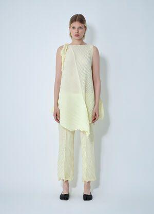 Issey Miyake Wrinkled And Twisted Dress Yellow ism0261001
