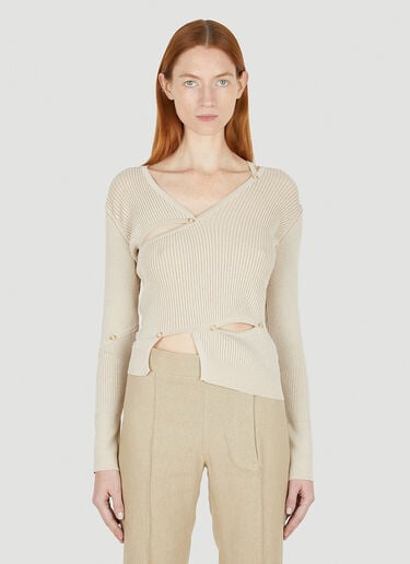 Le Cardigan Tordu Top Jacquemus Le Cardigan Tordu Top Beige jac0248007