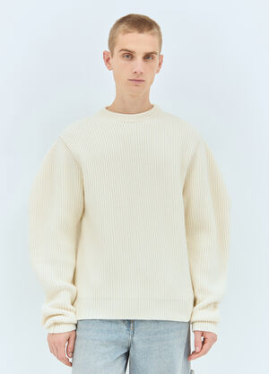 Jil Sander Crewneck Wool Sweater Cream jil0158003