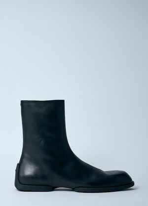 Jil Sander Leather Zip-Up Ankle Boot Black jil0159010
