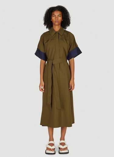 Belted Shirt Dress Jil Sander Belted Shirt Dress Khaki jil0249002