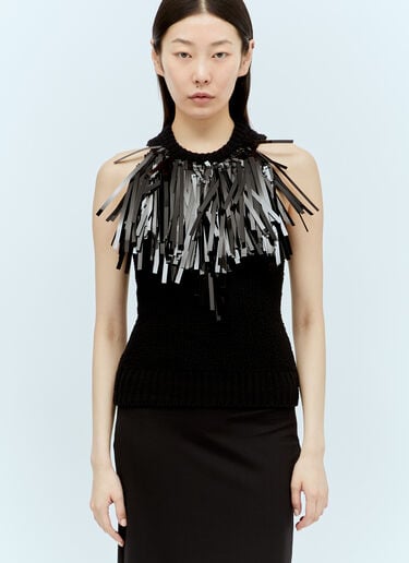 Embellished Knitted Tank Top Jil Sander Embellished Knitted Tank Top Black jil0256008