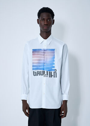 Jean Paul Gaultier 徽标印花系扣衬衫 白色 jpg0161005