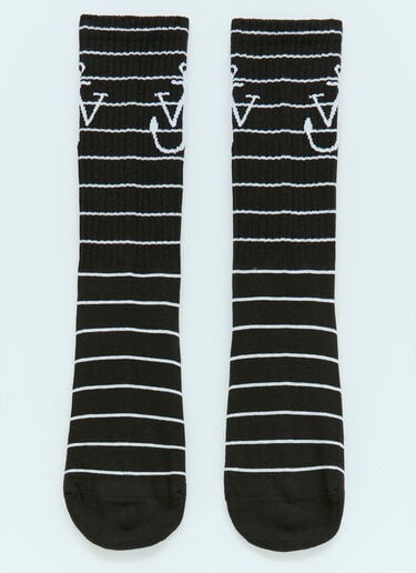 JW Anderson 스트라이프 앵커 양말 블랙 jwa0156012