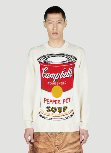 Soup Andy Warhol Sweater Junya Watanabe Soup Andy Warhol Sweater White jwn0152003