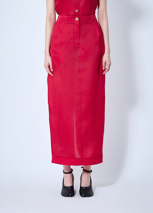 Khaite Lucian Silk Organza Maxi Skirt Red kha0260004