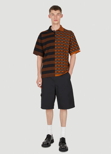 Kenzo 对比色拼接Polo衫 棕 knz0150031
