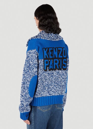 Mouliné Button Down Cardigan Kenzo Mouliné Button Down Cardigan Blue knz0152007