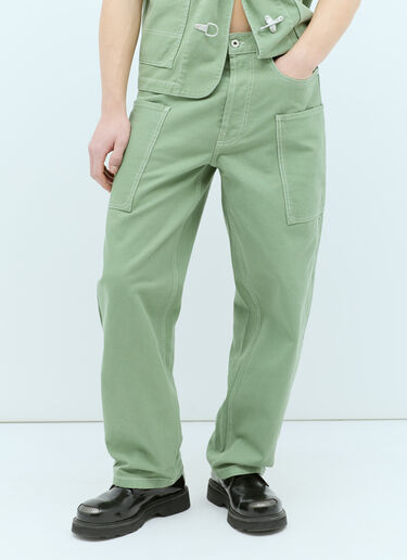 Kenzo 엘리펀트 플래그 카고 팬츠 그린 knz0156010