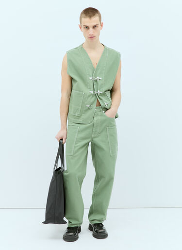 Kenzo 엘리펀트 플래그 카고 팬츠 그린 knz0156010