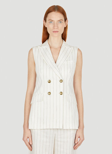 Max Mara Quebec Sleeveless Waistcoat White max0252018