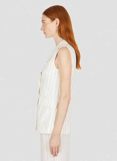 Max Mara Quebec Sleeveless Waistcoat White max0252018