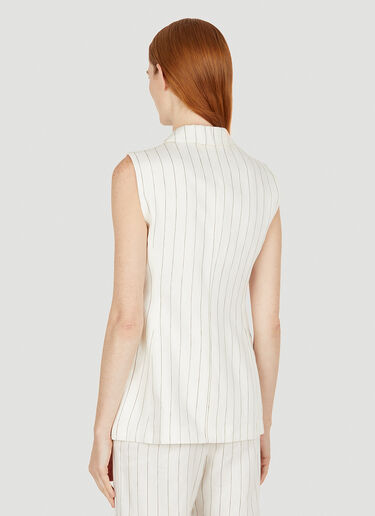 Max Mara Quebec Sleeveless Waistcoat White max0252018