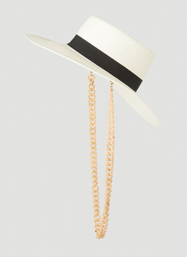 Max Mara Sultano Straw Hat White max0252034