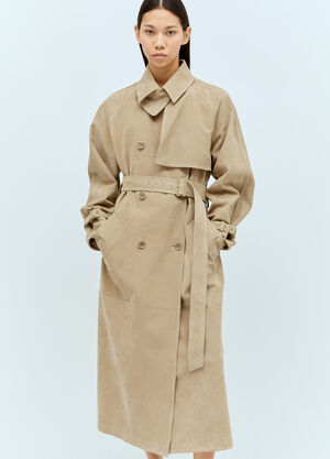 Max Mara Nubuck Trench Coat Beige max0256059