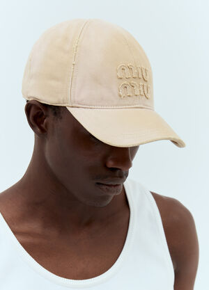 Miu Miu Denim Baseball Cap Beige miu0157011