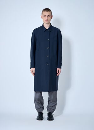 Miu Miu Single-Breasted Mohair Coat Navy miu0160001