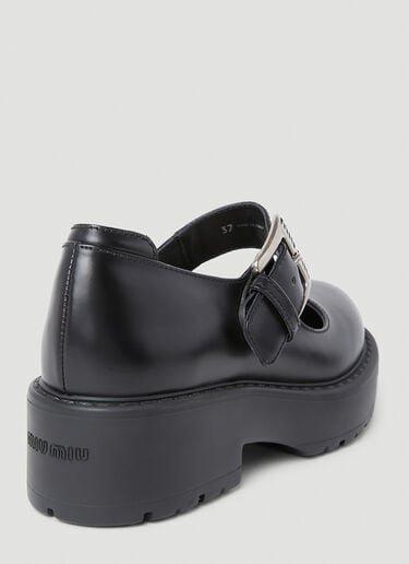 Logo Buckle Mary Jane Platforms Miu Miu Logo Buckle Mary Jane Platforms Black miu0250050