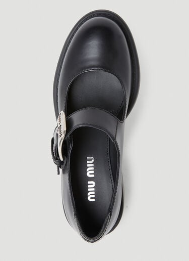 Logo Buckle Mary Jane Platforms Miu Miu Logo Buckle Mary Jane Platforms Black miu0250050