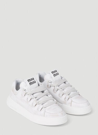 Bleached Sneakers Miu Miu Bleached Sneakers White miu0252026