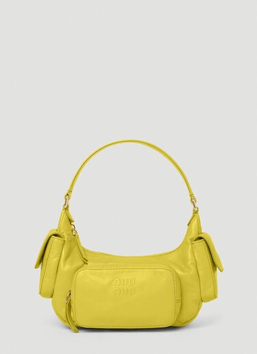Pocket Leather Shoulder Bag Miu Miu Pocket Leather Shoulder Bag Yellow miu0252047