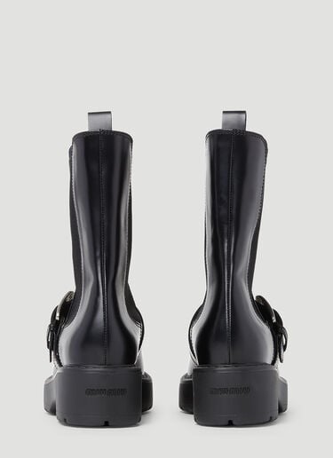 Logo Buckle Boots Miu Miu Logo Buckle Boots Black miu0252065