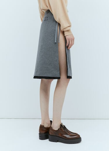 丝绒中长半裙 Miu Miu 丝绒中长半裙 灰色 miu0254079