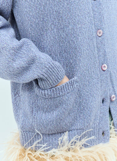 Cashmere And Wool Cardigan Miu Miu Cashmere And Wool Cardigan Blue miu0255031